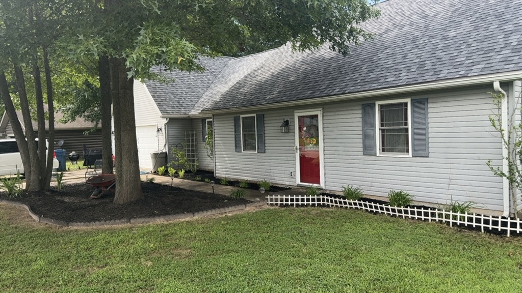 Completed outdoor cleanup and lawn maintenance